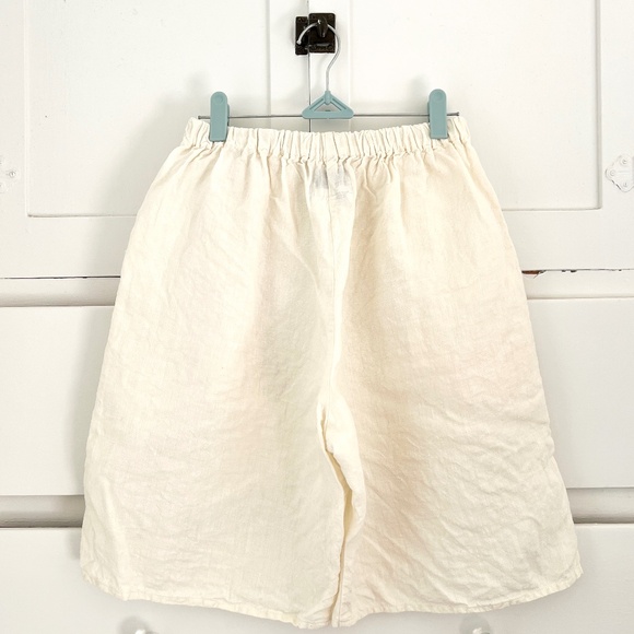 Vintage FLAX by Jeanne Engelhart Linen Pull-On Shorts Natural Elastic Waist S - Picture 4 of 5